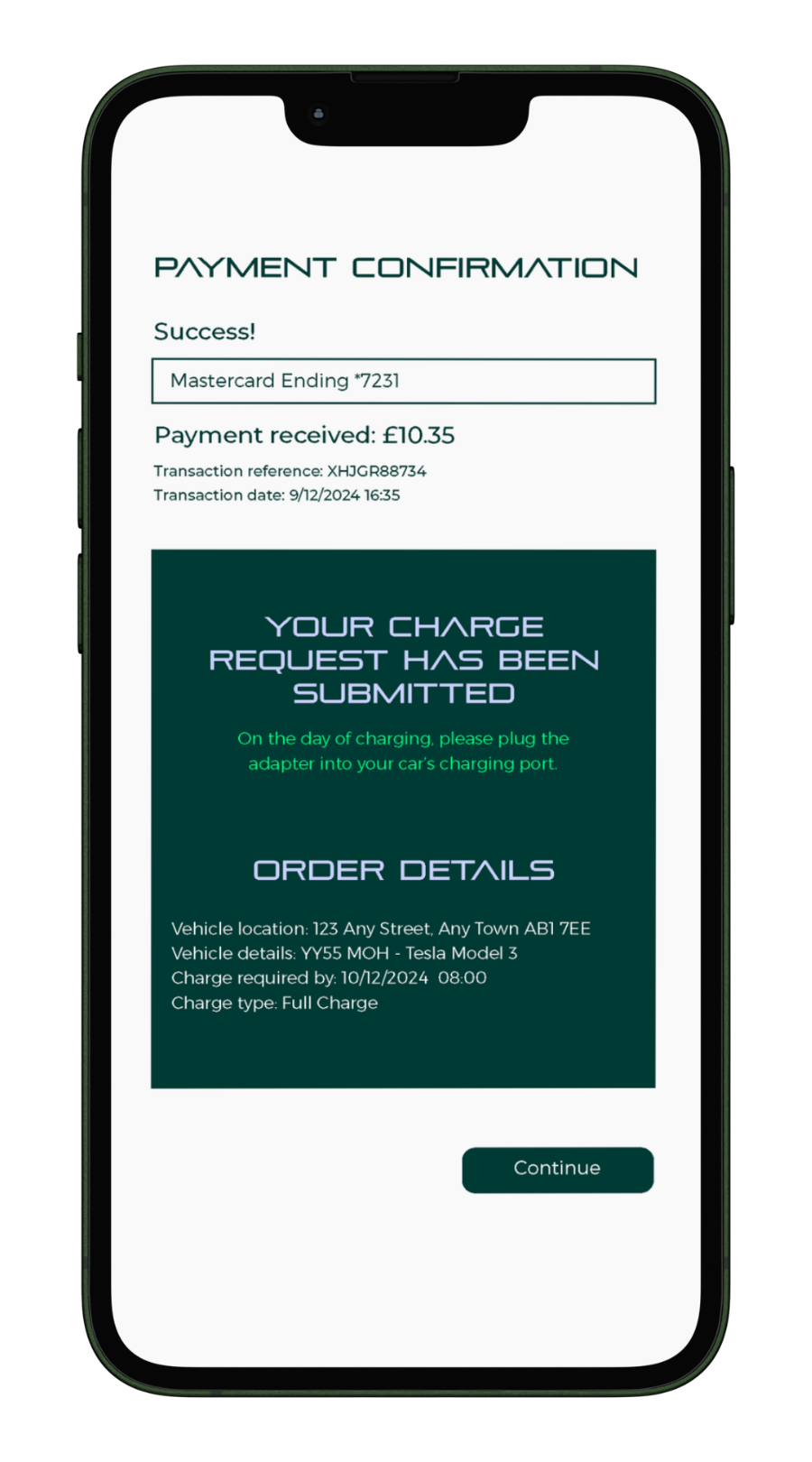 6 Topup-EV App Mock - Confirmation